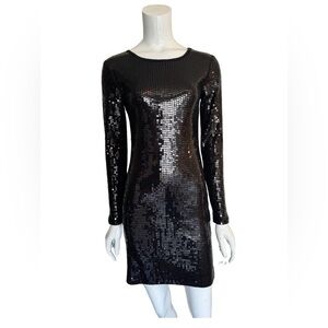 Michael Kors Sequin Black Long Sleeve Dress Size Small NWOT